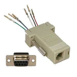 DB9 Female to RJ11/12 (6 wire) Modular Adapter Ivory