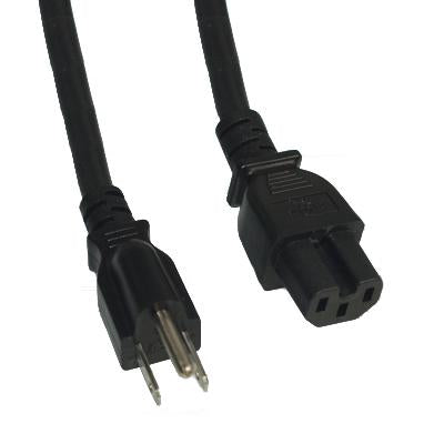 6Ft 14AWG 15A 125V Power Cord Cable (NEMA15P to IEC C15)