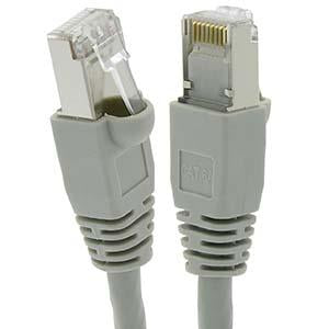 50Ft Cat6A Shielded (SSTP) Snagless Network Ethernet Patch Cable Gray