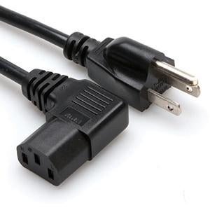 10Ft Right Angle Power Cord NEMA5-15P/IEC320 C131 18AWG