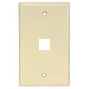 1Port Keystone Wallplate Ivory Smooth Face