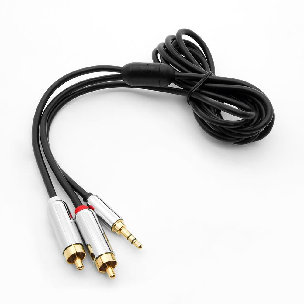 6Ft Premium 3.5mm Stereo Plug to 2xRCA Male Audio Cable