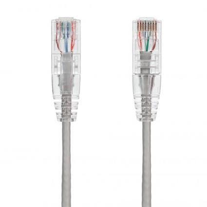 Slim Cat6 Ethernet Patch Cable Booted White 28AWG