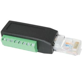 CAT5/CAT6 RJ45 Male Plug to 8-Pin Terminal Block Adapter