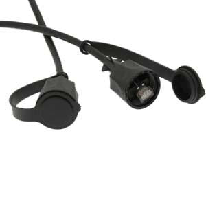 15Ft Cat6 FTP Industrial Outdoor Patch Cable w/Dust Cap Black
