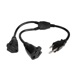 32 Inch Power Cord Splitter (1NEMA 5-15P/2NEMA 5-15R) 16AWG