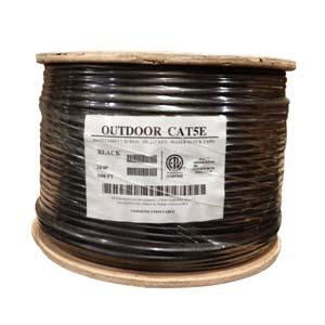1000Ft Cat5e UTP Direct Burial Outdoor Network Bulk Cable Black
