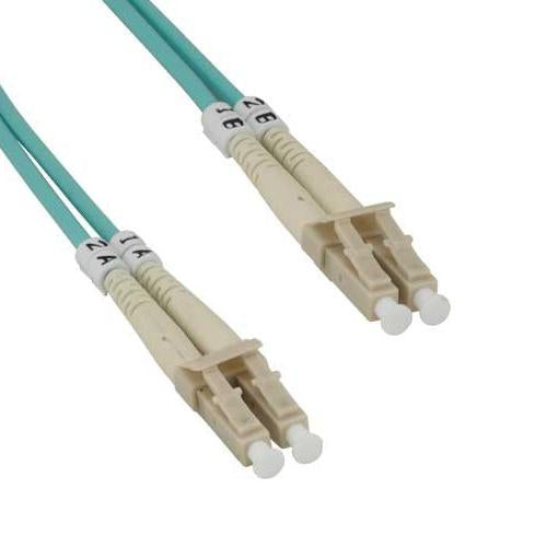 50M LC-LC 10Gb 50/125 OM3 M/M Duplex Fiber Cable Aqua Jacket