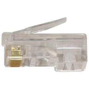 RJ45 Cat.5E Plug Solid 2Prong 6Micron 100pk