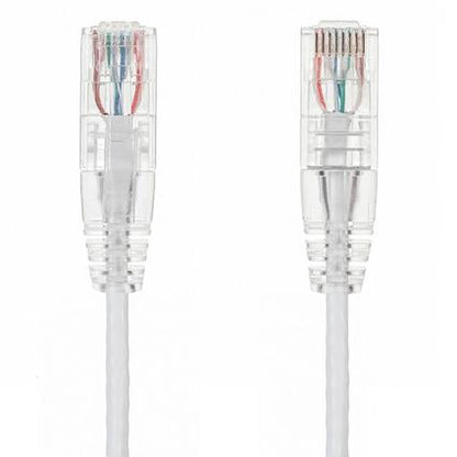 Slim Cat6 Ethernet Patch Cable Booted White 28AWG