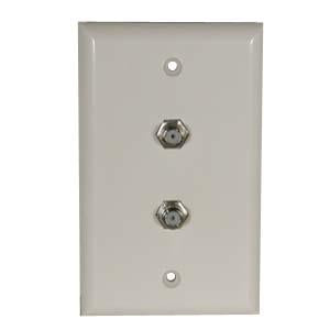 Dual F Coupler Wall Plate White