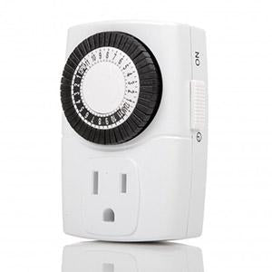 Mini Mechanical Timer 24 Hour Single 3-Prong Outlet ON/OFF Switch