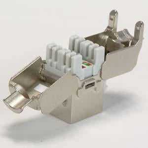 Cat6a 180 Degrees Shielded RJ45 Keystone Jack