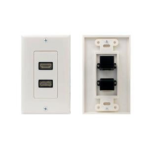 2 Port Decor HDMI Wall Plate, 90 Degree