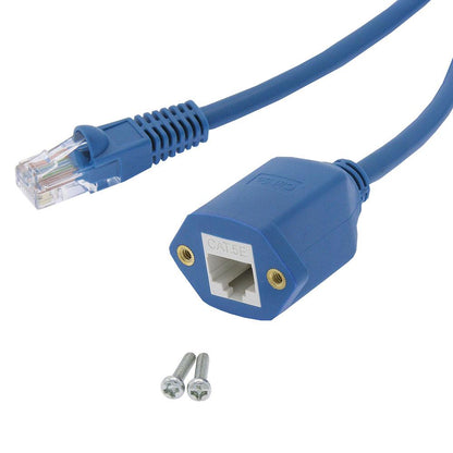 15Ft Panel-Mount Cat5E Ethernet Patch Cable Extension Blue