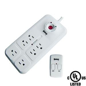 6-Outlet Energy Controlled Surge Protector w/ 6Ft Power Cord & Remote