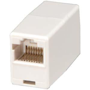 RJ45 Modular Inline Coupler Straight, White