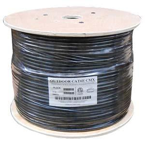 1000Ft Cat.6 UTP Direct Burial Outdoor Cable Black