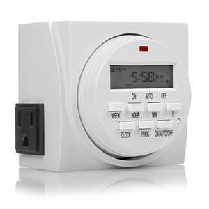 Weekly Digital Time Dual 3-Prong Outlet w/ 8 ON/OFF Timer Programming