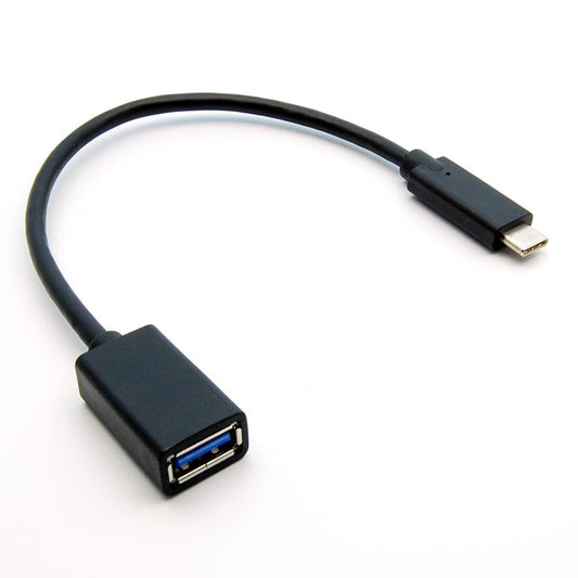 8 Inch USB Type C Male to USB3.0 (G1) A-Female Cable Black