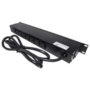19" 1U Rackmount 14-Outlet PDU Metal Case 6Ft Power Cord AC120V 15A (12A UL)