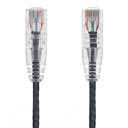 Slim Cat6 Ethernet Patch Cable Booted Black 28AWG