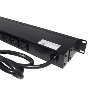 19" 1U Rackmount 14-Outlet PDU Metal Case 6Ft Power Cord AC120V 15A (12A UL)