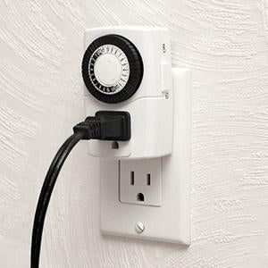 Mini Mechanical Timer 24 Hour Single 3-Prong Outlet ON/OFF Switch