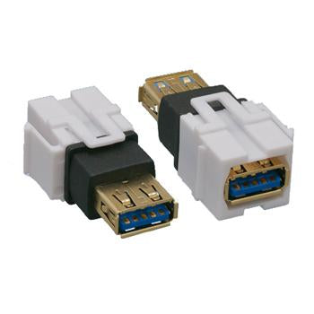 USB 3.0 Type A to A F/ F Keystone Jack