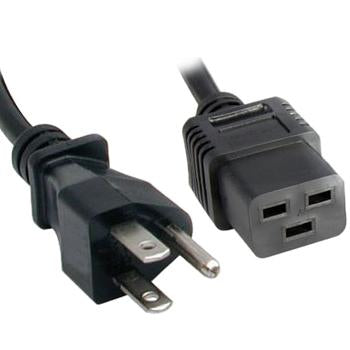 10Ft 14 AWG 15A 125V Power Cord Cable (NEMA 5-15P to IEC320 C19)