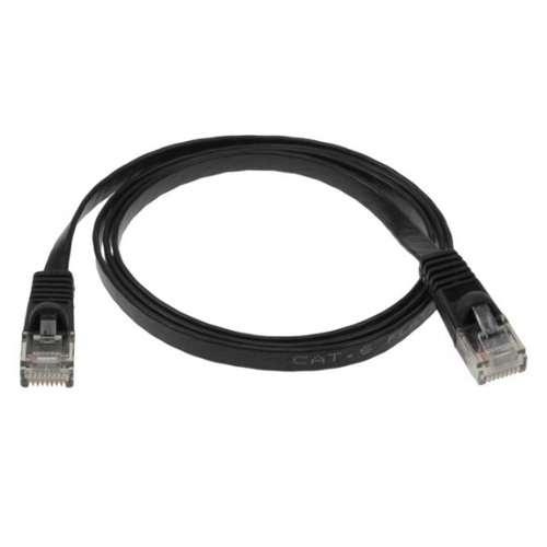 10Ft Cat6 Flat Ethernet Network Patch Cable Black