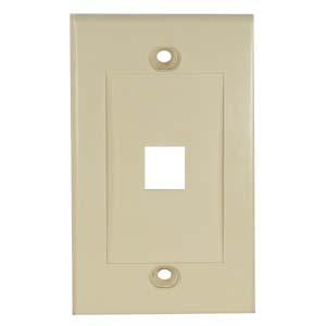 1Port Keystone Wallplate Ivory Decora Type