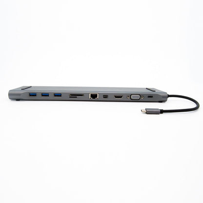 USB 3.1 Type-C to HDMI+Mini DP +VGA+USB 3.0x3+SD card slot+RJ45+audio+Type C Female Docking