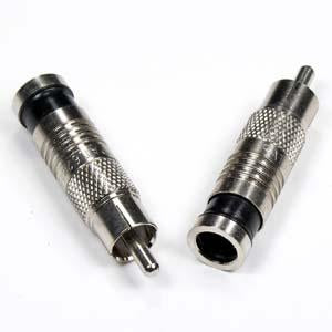 RCA Male Dual Shield RG59 Compression Connector Black