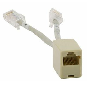 6-inch CAT5e RJ-45 Female to Dual RJ-45 Male Plug Ethernet T-Adapte
