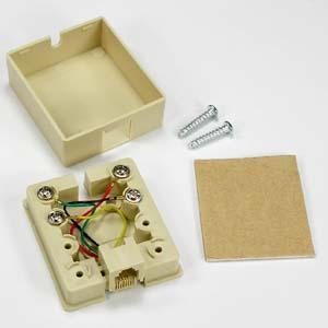 RJ11 Modular Single Port Surface Mount Jack Ivory