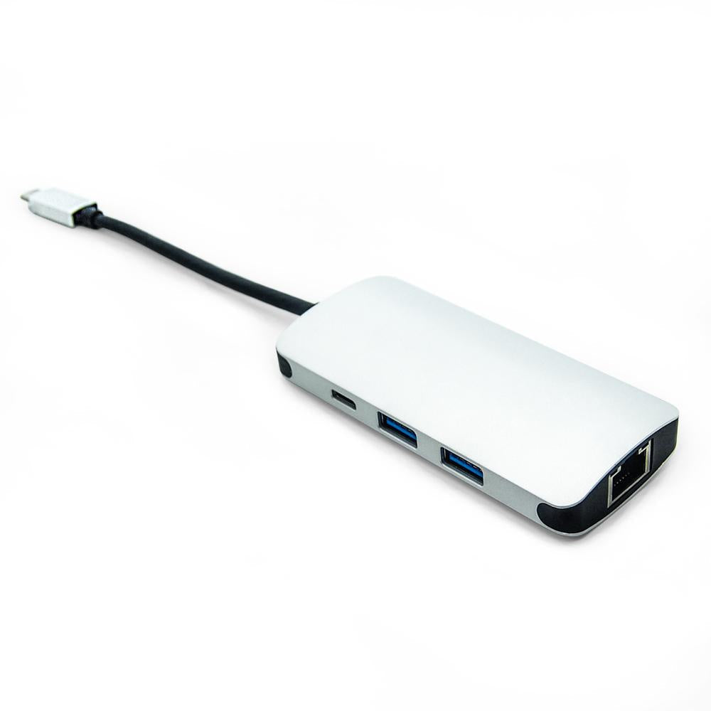 4 in 1 USB Type C Male to USB3.0*2+RJ45+C Female Adapter