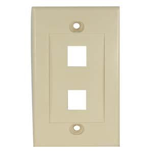 2Port Keystone Wallplate Ivory Decora Type