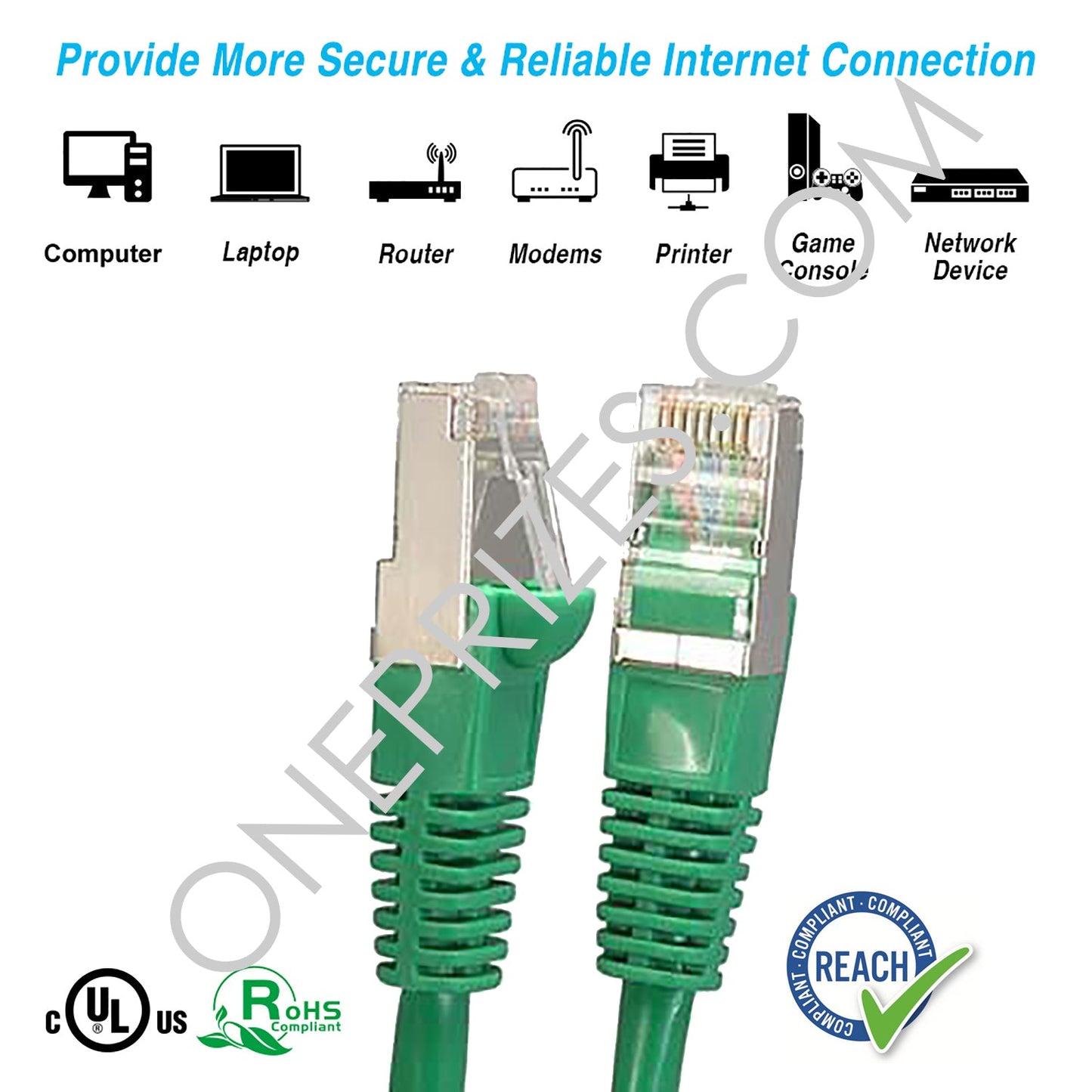 Cat5e Shielded (FTP) Ethernet Patch Cable Booted (6 Inches to 5Ft)