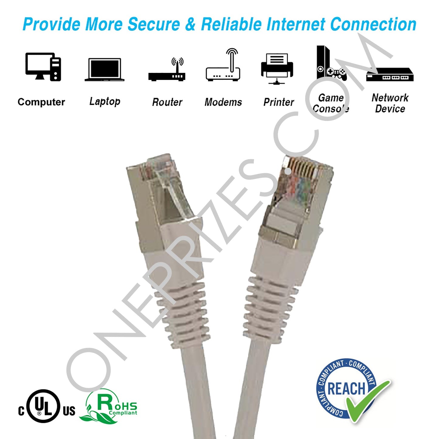 Cat5e Shielded (FTP) Ethernet Patch Cable Booted (6 Inches to 5Ft)