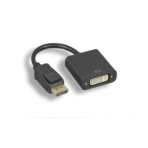 DisplayPort Male to DVI-D Female Adapter Cable with Latches Black