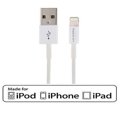 3Ft USB Charge/Sync Lightning Cable White with MFi Certified