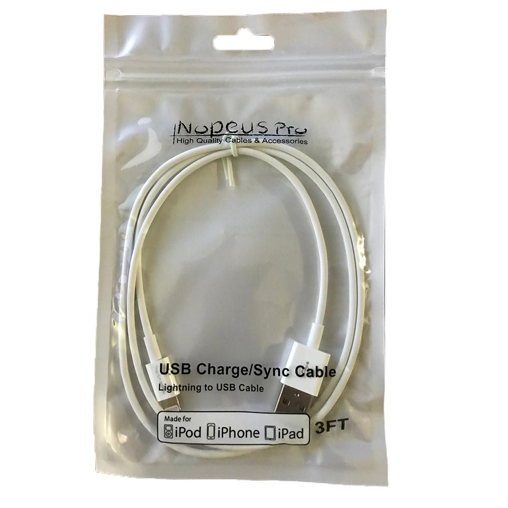 3Ft USB Charge/Sync Lightning Cable White with MFi Certified