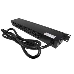 19" 1U Rackmount 14-Outlet PDU Metal Case 6Ft Power Cord AC120V 20A (16A UL)