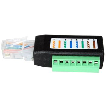 CAT5/CAT6 RJ45 Male Plug to 8-Pin Terminal Block Adapter