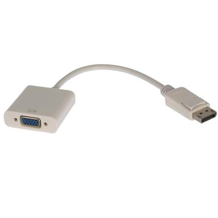 Display Port Male to VGA Female Adapter Cable White