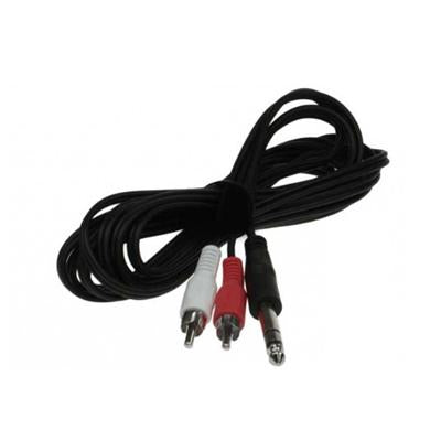 6Ft 1/4" Stereo Plug to 2 x RCA Plug