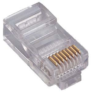 RJ45 Cat.5E Plug Stranded 2 Prong 50Micron 100pk