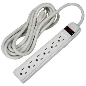 12Ft 6-Outlet Surge Protector 14AWG/3, 15A, 90J