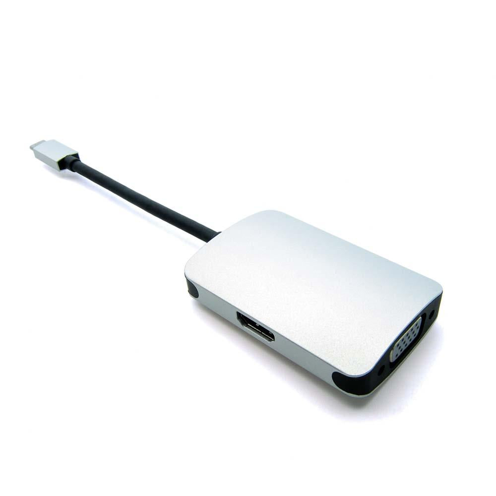 USB Type C Male to VGA Female with HDMI Female Adapter